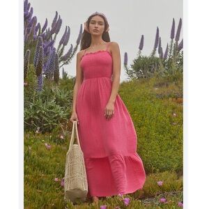 The Marisol Smocked Gauze Maxi Dress